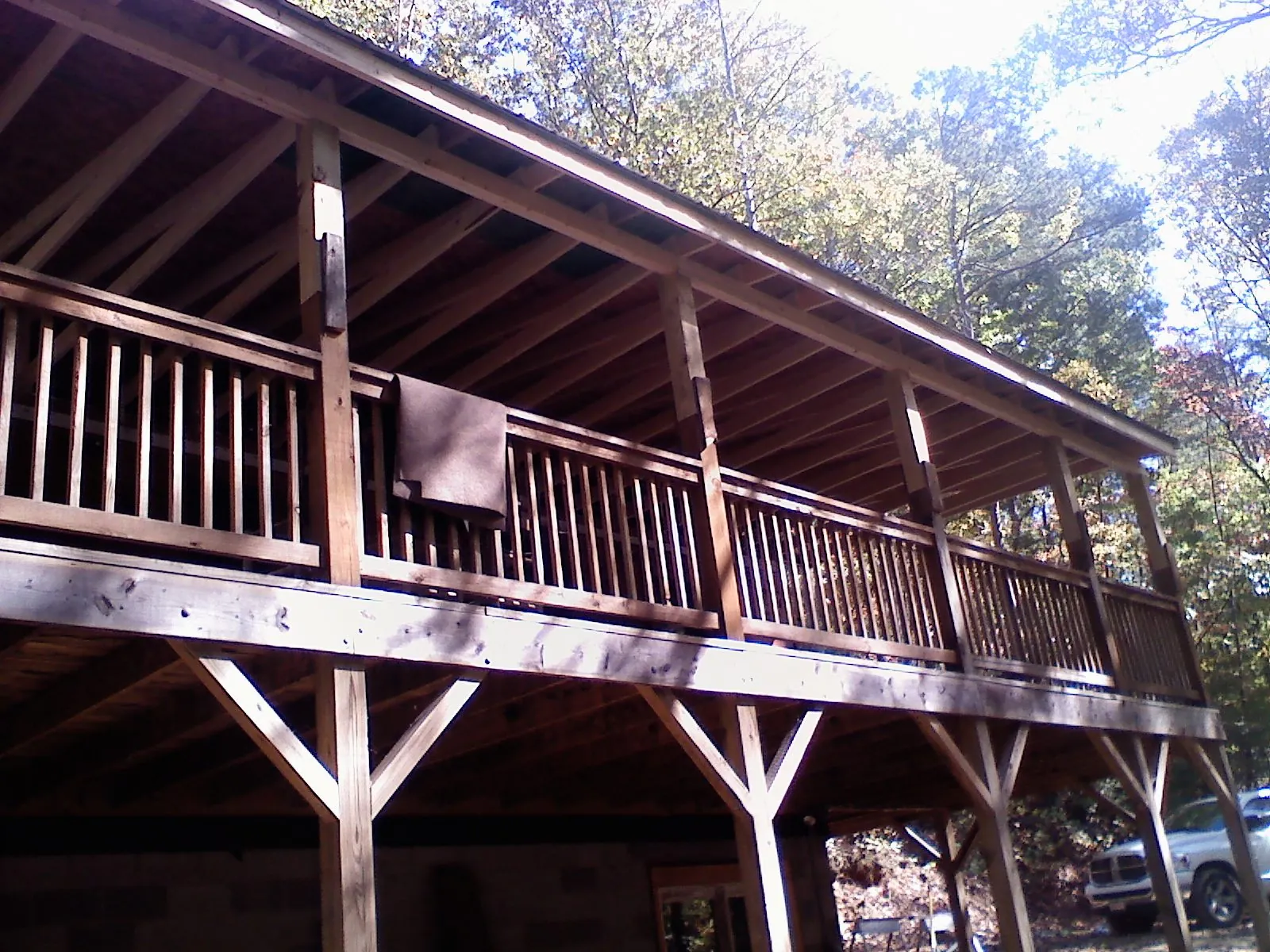 Timber framing under a new elevated porch and deck — Roof Leak Repair in Gallion by Roofing Brothers